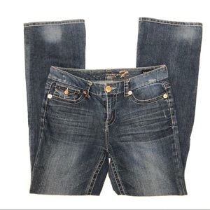 Seven Jeans High Rise Flare Distressed Denim